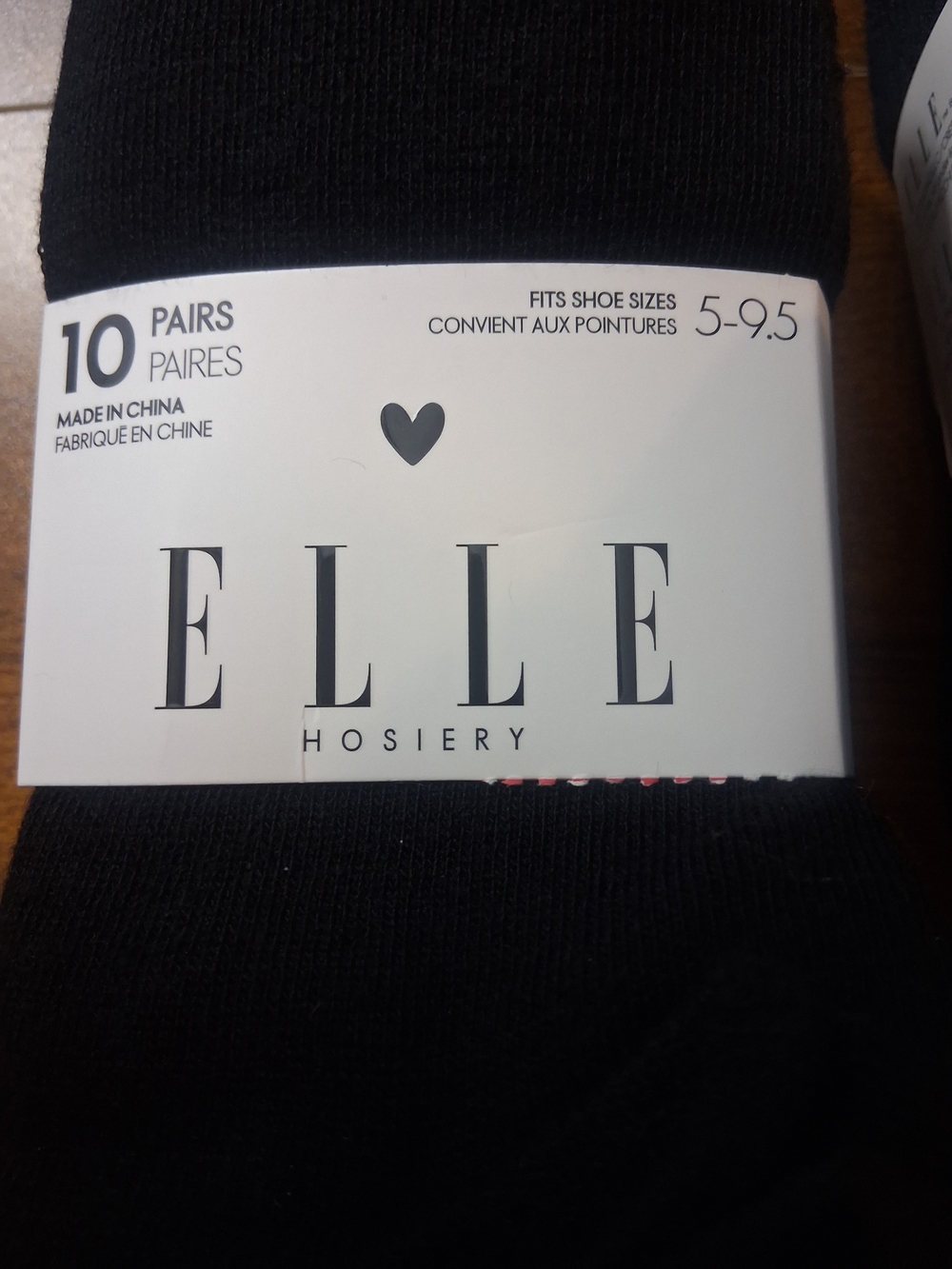 20 Pair- ELLE Black Low-Cut No Show Socks with Pastel Accents - 10 Pack X 2 - Picture 3 of 6